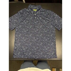 PGA Tour Pro Series Men's Golf Polo Shirt Blue, Size Large Summer Print